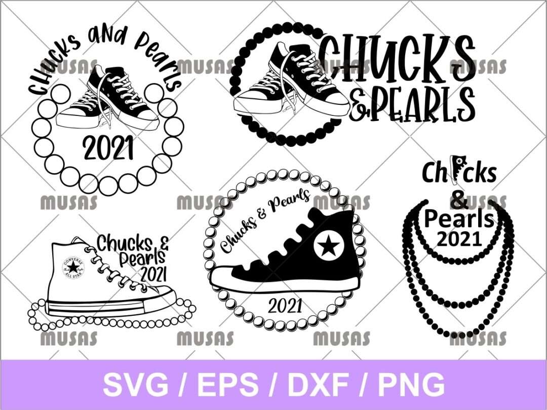 Top 5 Design Chucks and Pearls SVG Bundle Vectorency