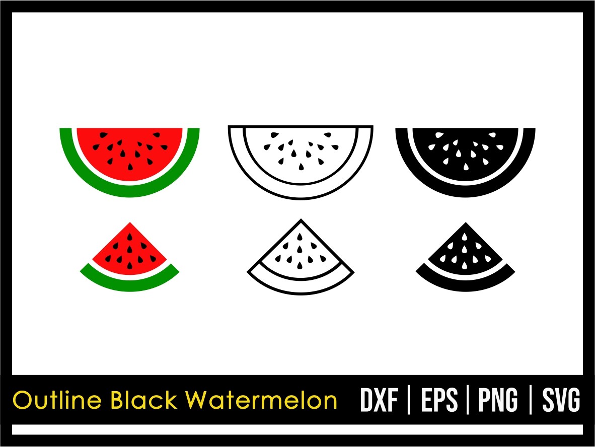Outline Black Watermelon SVG Vectorency