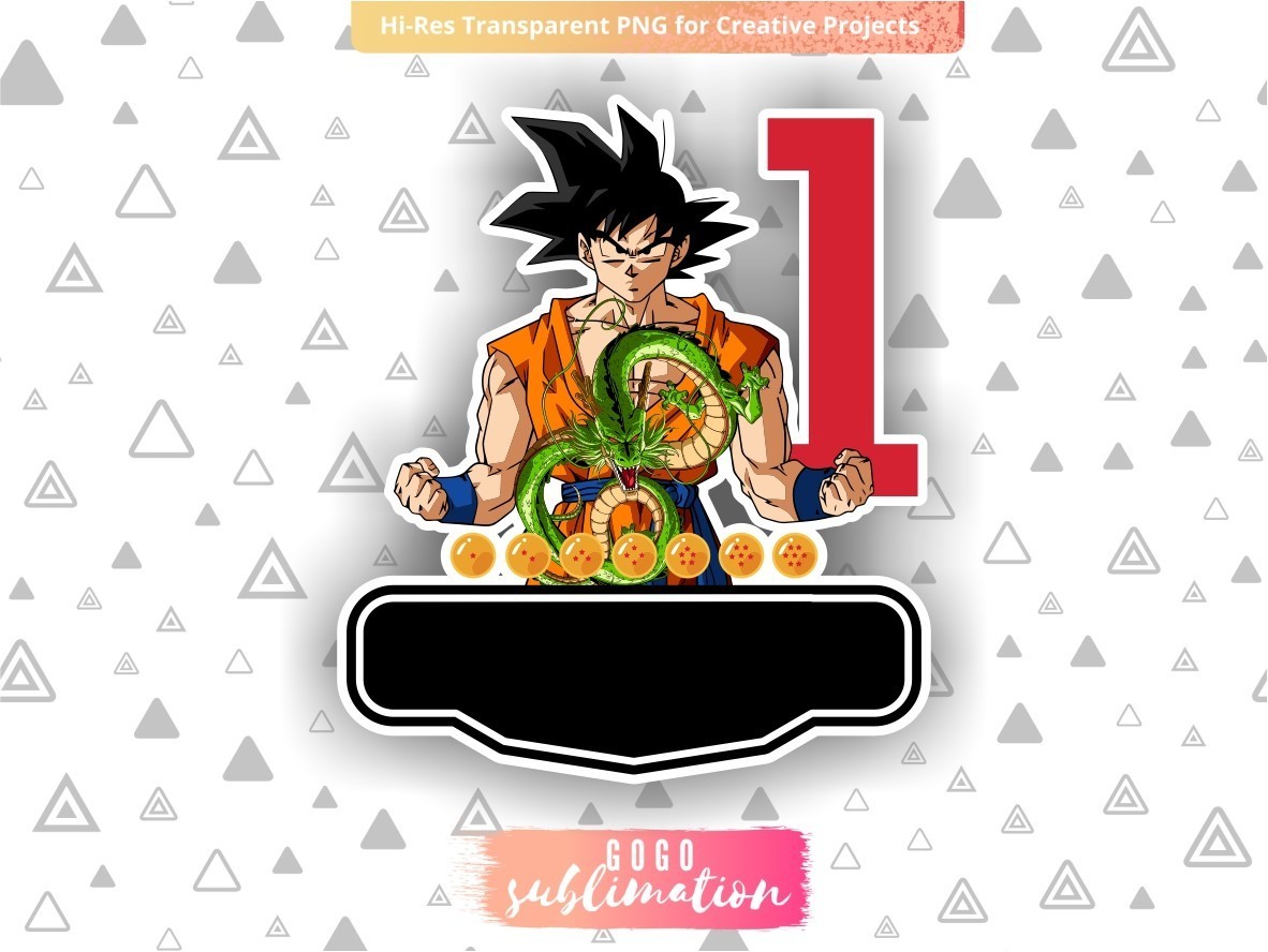 dragon ball z birthday number 1 cake topper printable vectorency