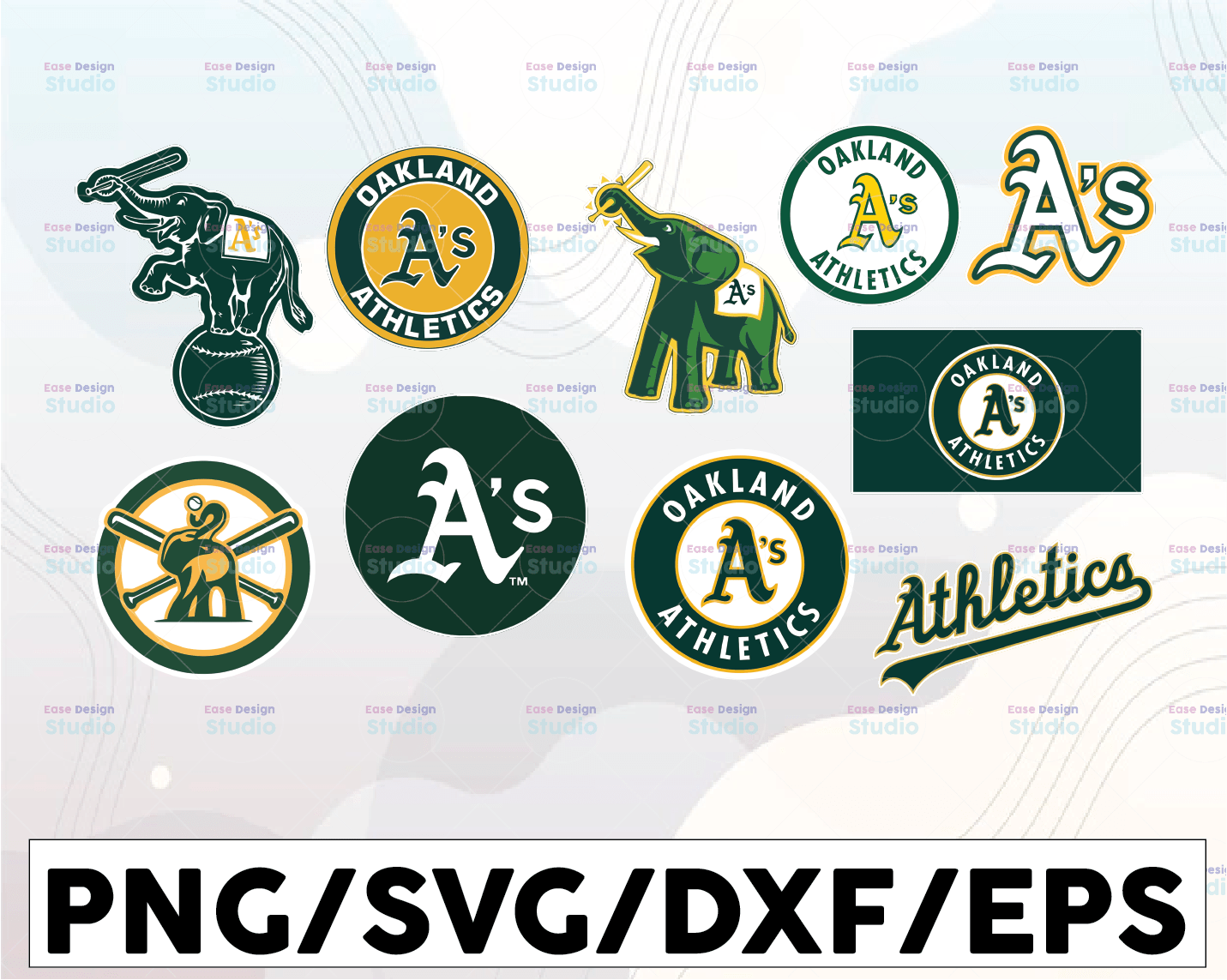 Oakland Athletics Cut Files, SVG Files, Baseball Clipart, Cricut