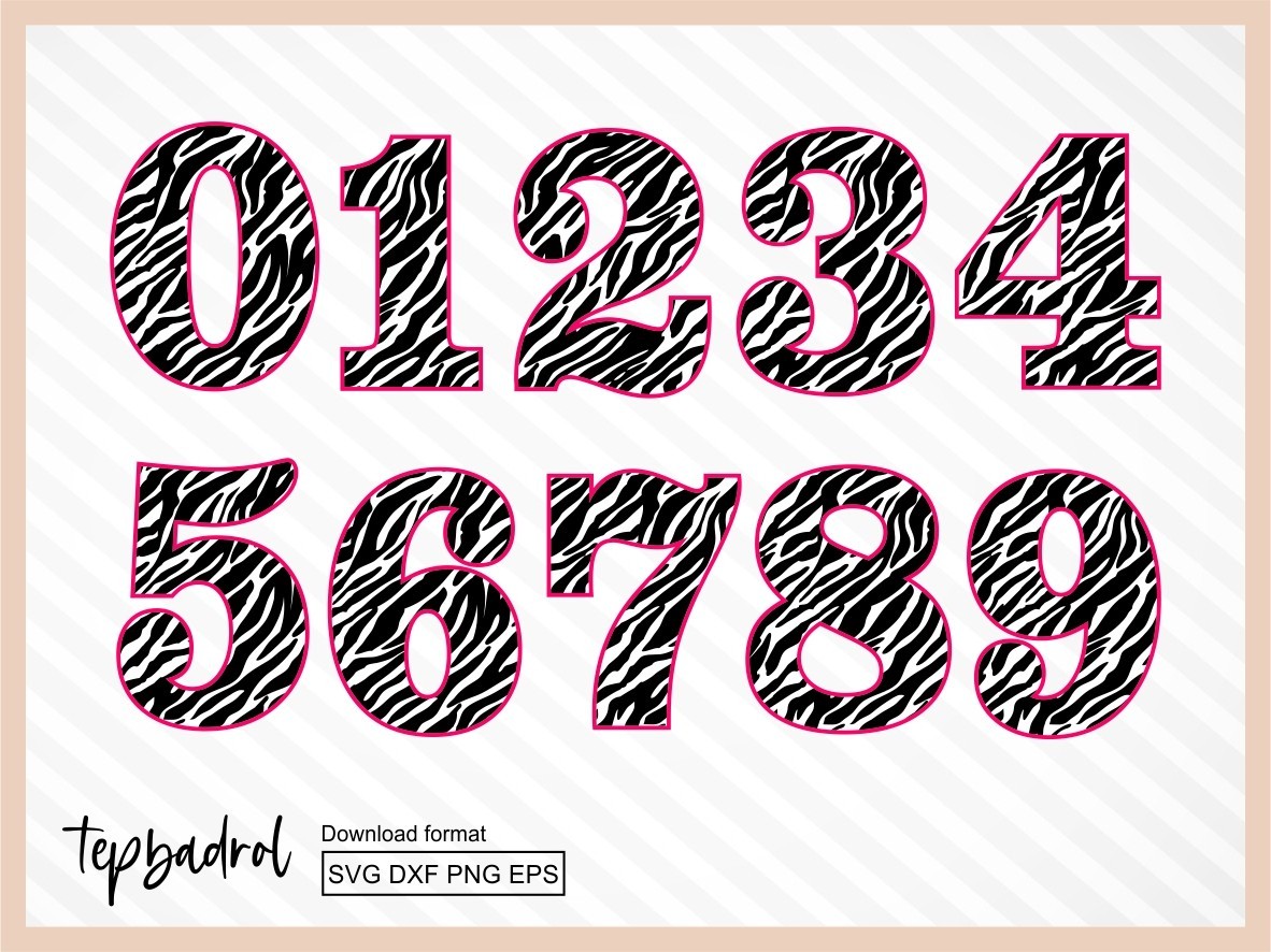 Zebra Number SVG 09 SVG Cut File Vectorency