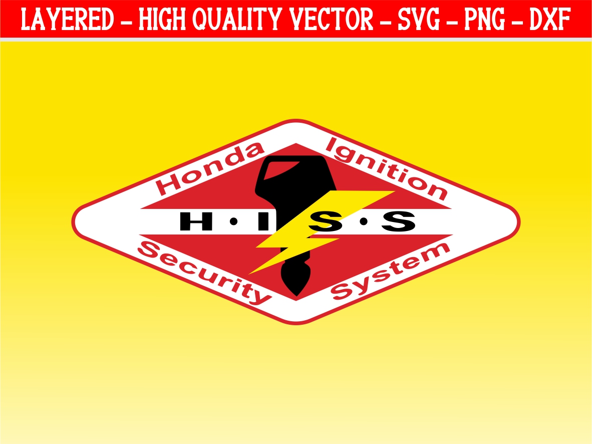 Honda Ignition Security System SVG Vector Eps for Cutting Sticker