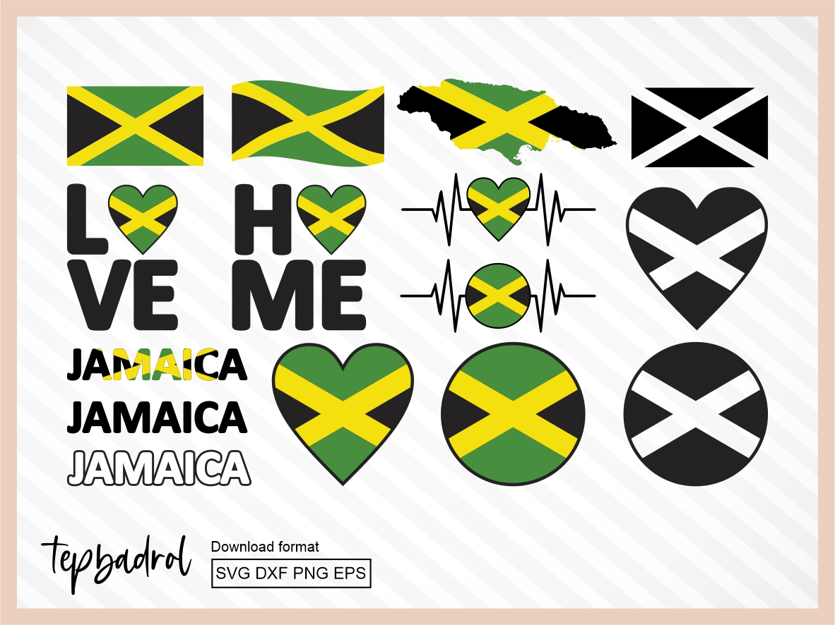 Jamaica SVG Bundle Jamaica Flag Map Text Word And More Vectorency
