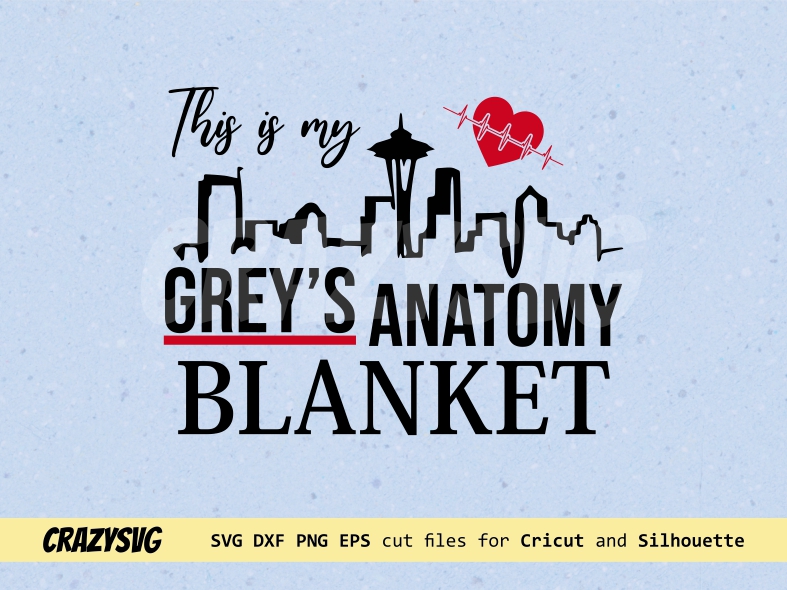 Greys Anatomy Seattle Skyline Blanket SVG TV show Vectorency