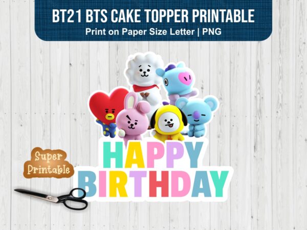 bt21 bts cake topper png printable vectorency