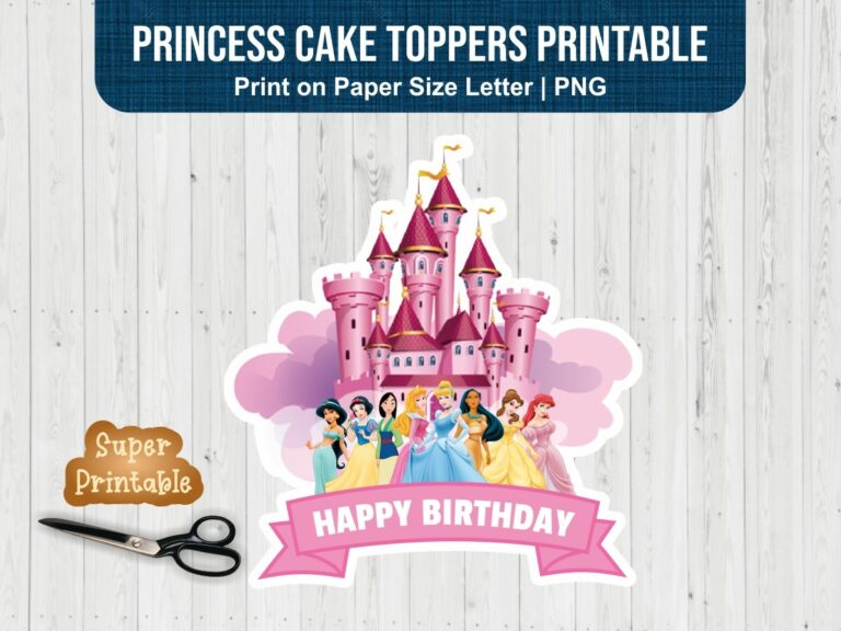 Princess Cake Toppers Printable | Vectorency