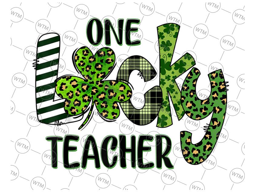 Shamrock One Lucky Teacher PNG, St. Patrick&rsquo;s Day School Png, St
