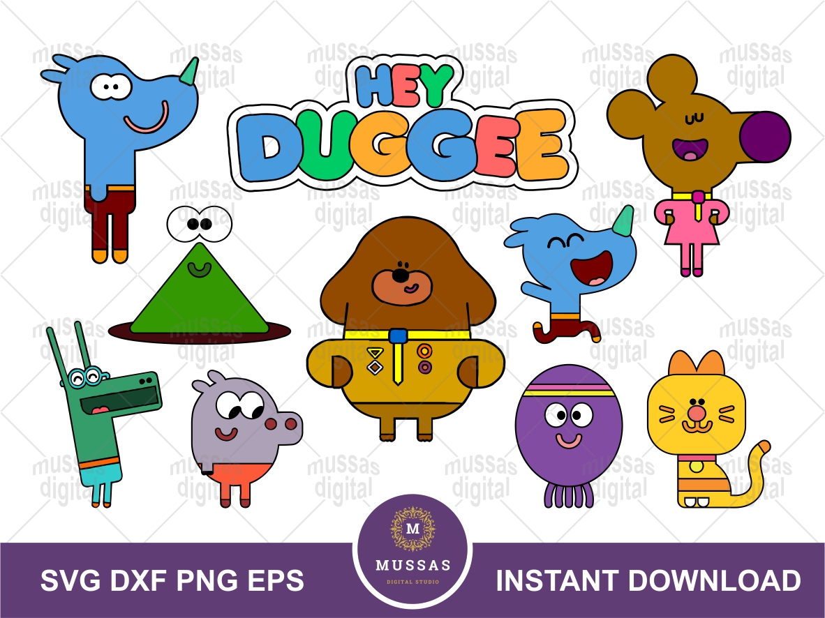 Hey Duggee Characters Clipart For Stickers Digital File Pdf Jpeg 