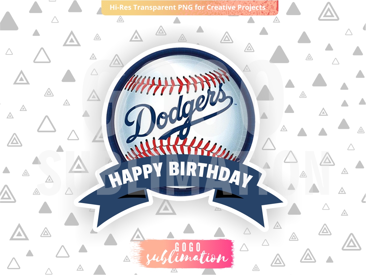 Dodgers Birthday Cake Topper PNG Easy Cut And Print | Vectorency
