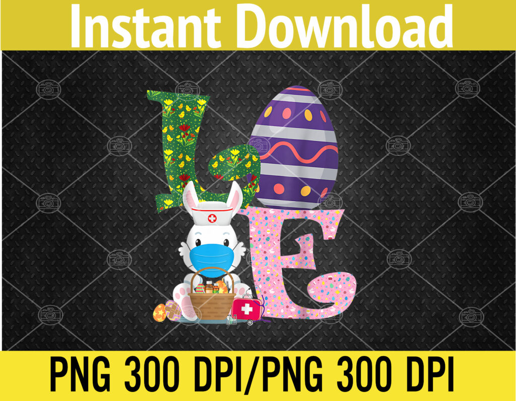 Easter RN Nurse with Eggs Stethoscope wear with Scrubs PNG, Digital