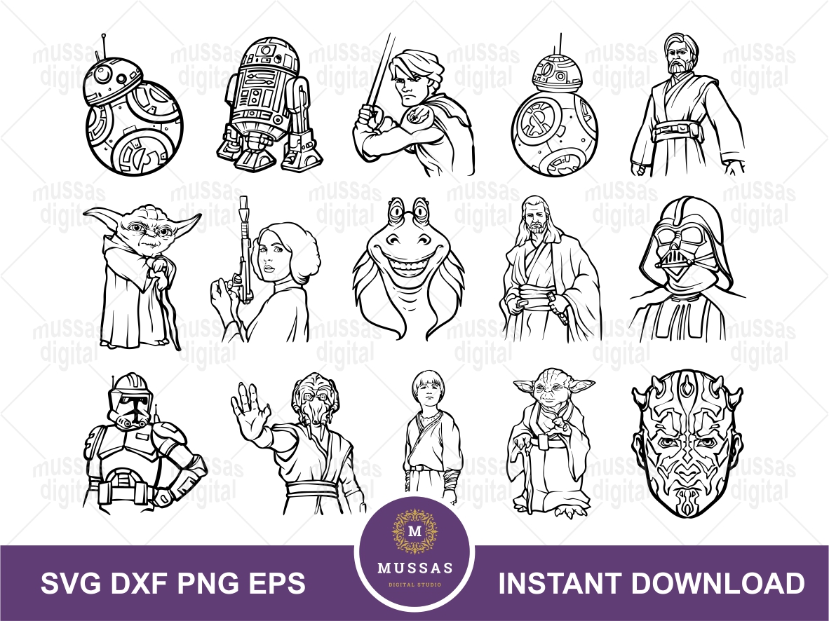 Star Wars Outline SVG Bundle | Vectorency