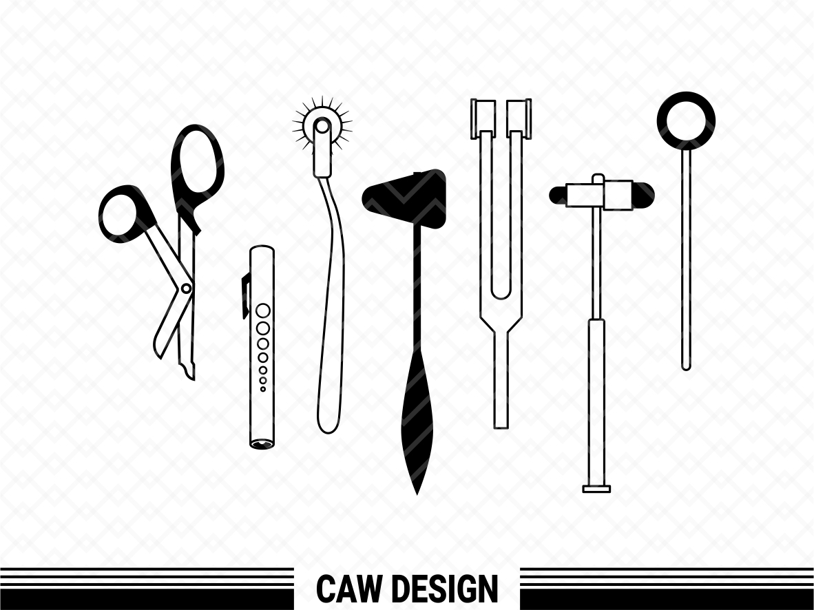 Neurological Percussion Set / Nurse Clipart SVG EPS Vector Cricut Vectorency