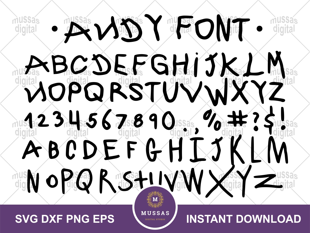 Toy Story Andy Font SVG Cricut Cartoon Cut File Alphabet | Vectorency