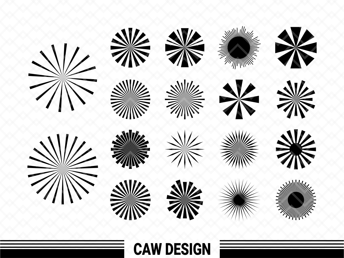 Sun Rays Vector Graphic, Sun SVG Cricut Cut File, Sunbrust PNG Image