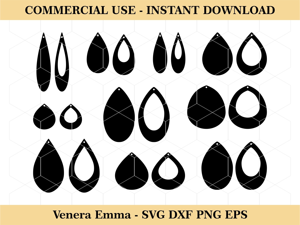 Teardrop Earring SVG Bundle | Vectorency