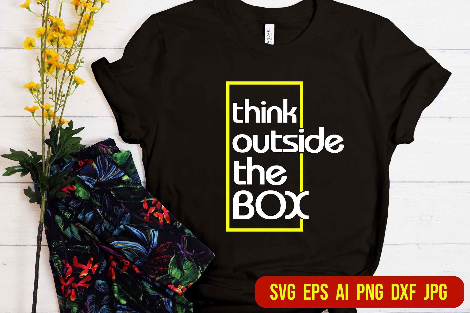 Think Outside The Box SVG Quote SVG, Inspirational Quote SVG Vectorency