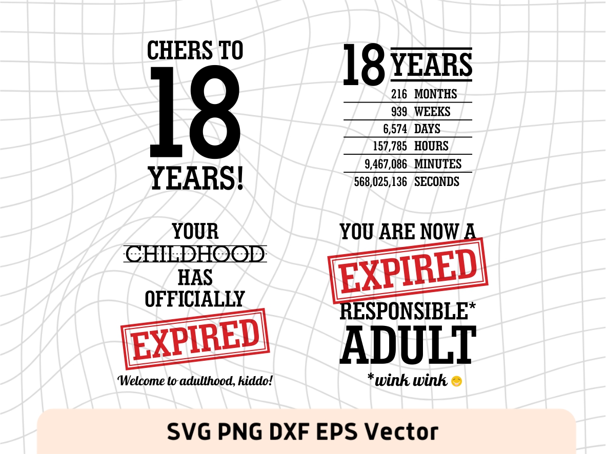 18th Birthday SVG, Sign Birthday Party, 18th Birthday Party Ideas For Boys  | Vectorency