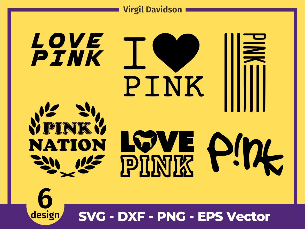 Love Pink Cricut, Love Pink SVG Bundle, Love Pink Clip Art Bundle