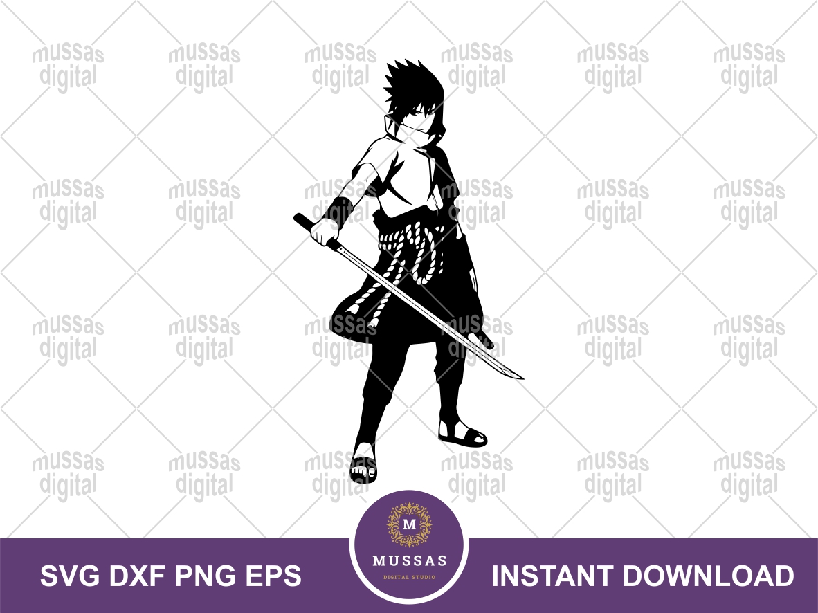 New Sasuke Uchiha Naruto Anime SVG for Decal Sticker Vectorency