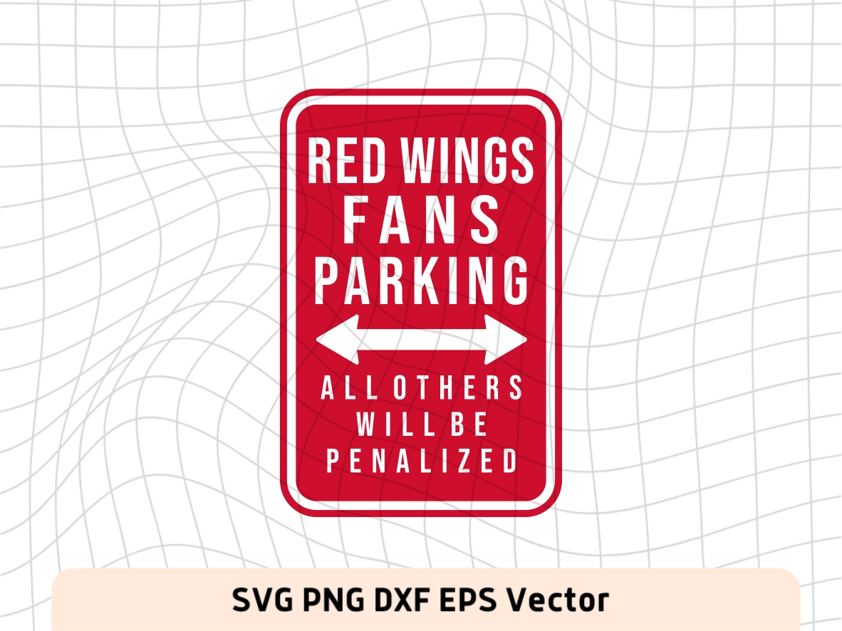 Red Wings Parking Street Sign SVG Vector Vectorency