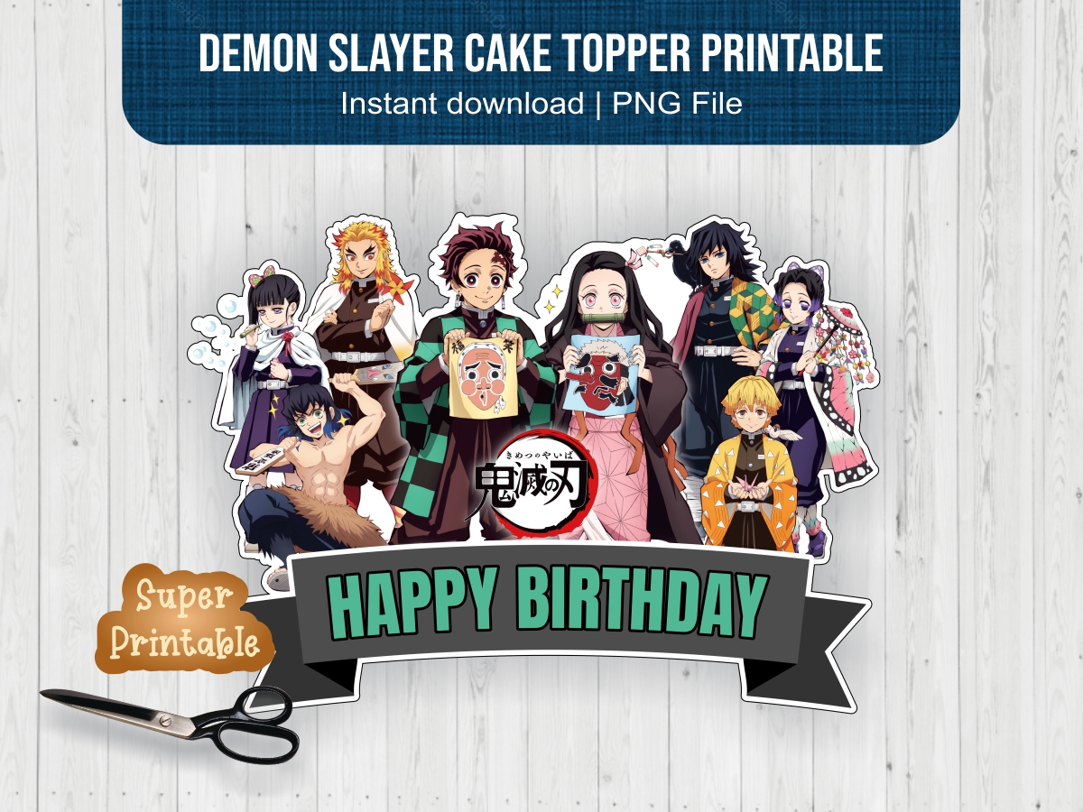 Demon Slayer Cake Topper Printable