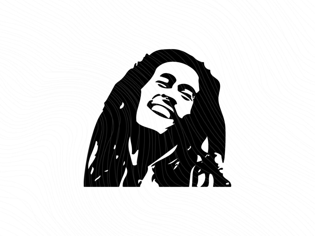 Bob Marley Silhouette SVG | Vectorency