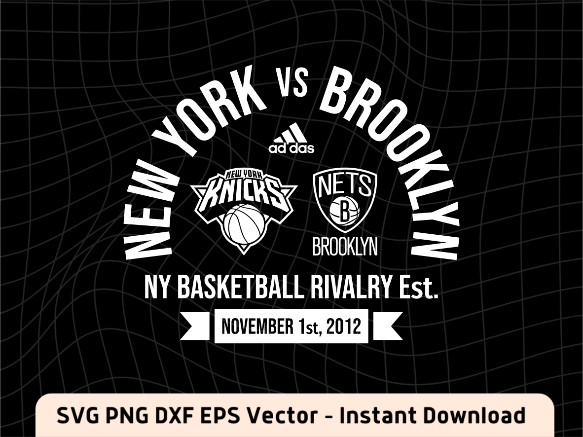New York vs Brooklyn Basketball Rivalry SVG Vectorency