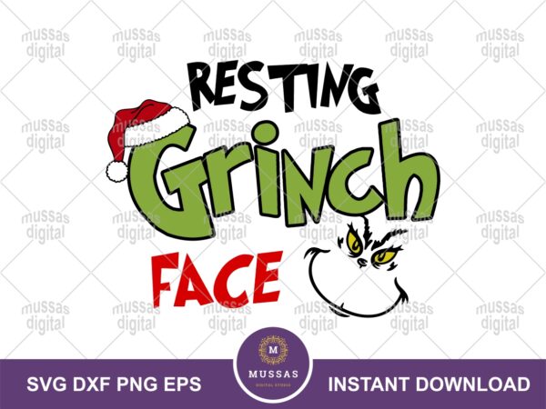 Resting Grinch Face SVG | Vectorency