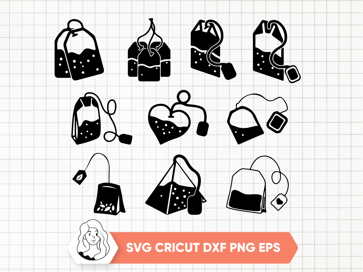 Tea Bag SVG Cut Files Bundle Vectorency