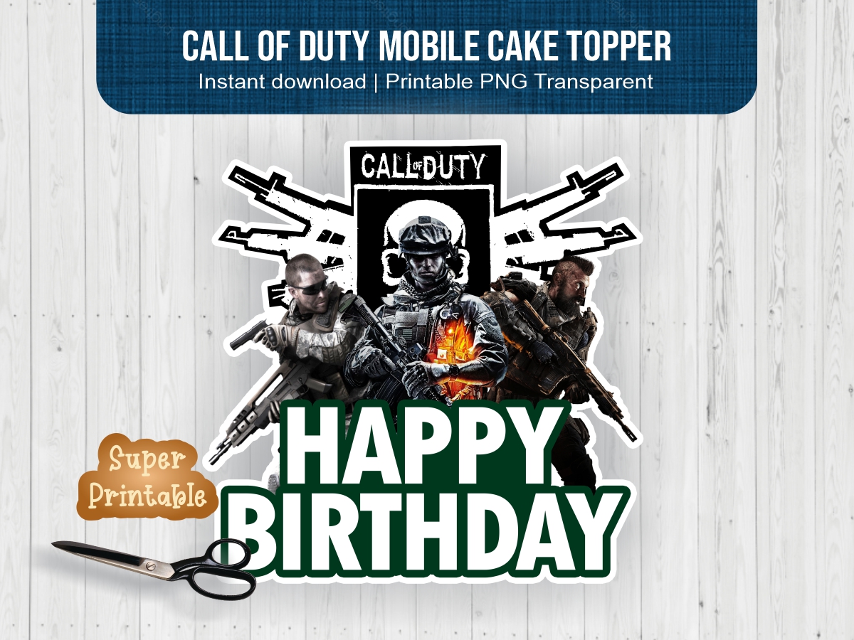 Call of Duty Mobile Cake Topper Printable Vectorency